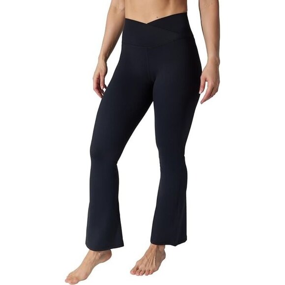 Yogalicious Madison Crossover Flare Size XL Black High Waisted Yoga Legging NWT - Picture 1 of 12